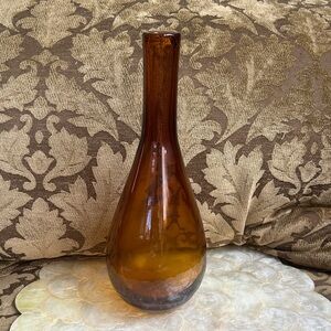 MCM Amber Glass Vase for Home Decor